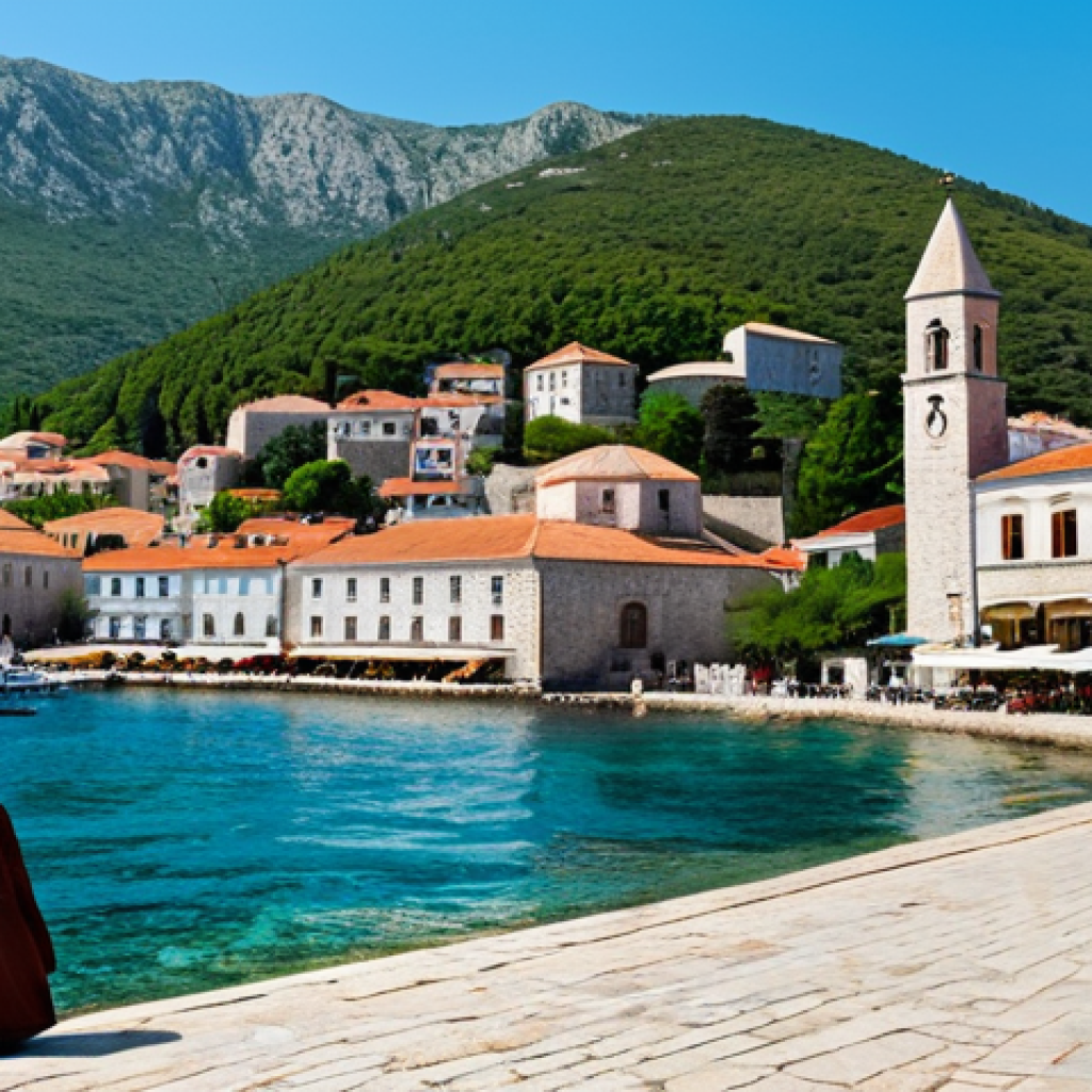 부드바 해변 - Budva Old Town Panorama**
"A picturesque view of Budva's Old Town (Stari Grad), Montenegro, nestled...