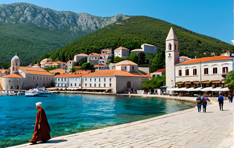 부드바 해변 - Budva Old Town Panorama**
"A picturesque view of Budva's Old Town (Stari Grad), Montenegro, nestled...