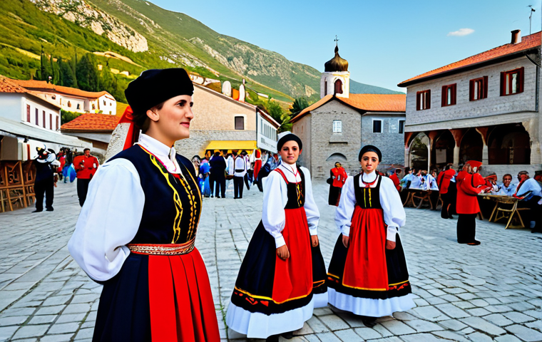 몬테네그로 전쟁 역사 - "A modern Montenegrin woman in modest, professional clothing, standing in front of a scenic view of ...